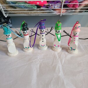 Snow man ornament, Christmas ornament, handpainted ornament