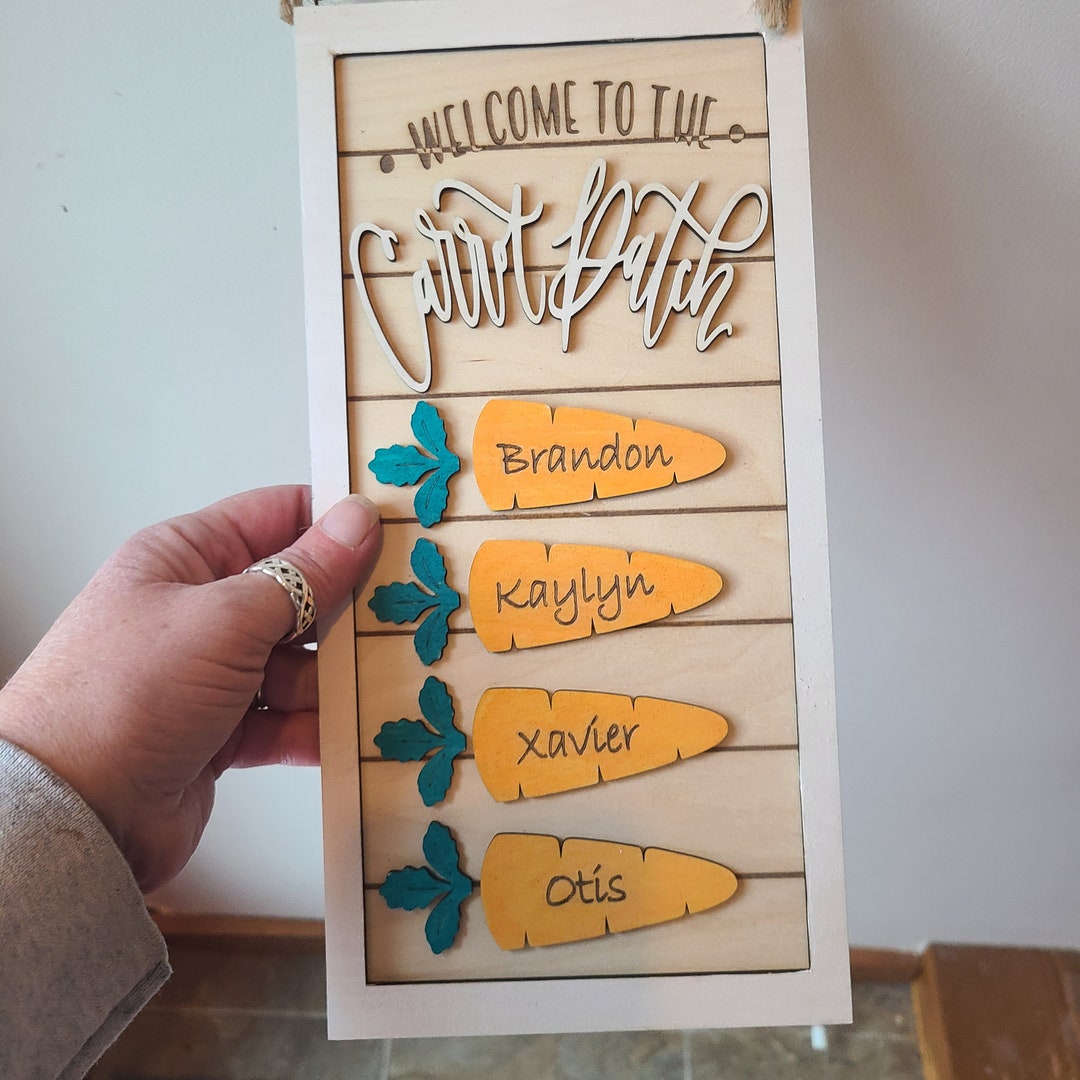 Personalized Carrot Patch Sign: Custom Easter Family Decor - Etsy
