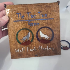 Personalized wolf Tic tac toe, custom Tic tac toe game