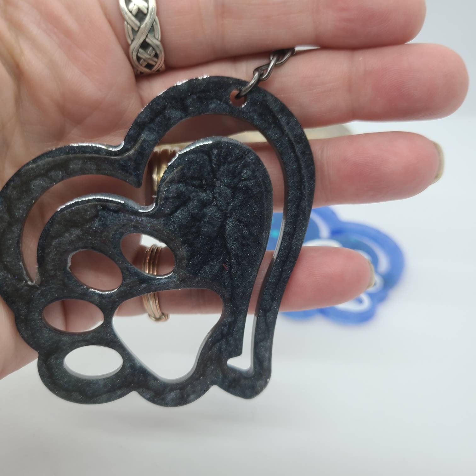 Portachiavi A Zampa Di Cane Con Cuore – 8,9 Cm, In Acciaio Americano, 5 Ganci, Regalo Per Amanti Dei Cani - 4