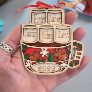 3D hot chocolate ornament, personalized hot chocolate ornament
