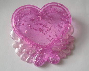 Heart Trinket Box with Lid: Handmade Resin Keepsake