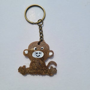 Monkey keychain, Resin Monkey keychain