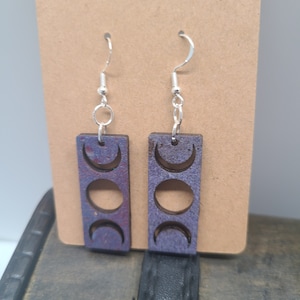 moon earrings, triple moon earrings, Statement earrings