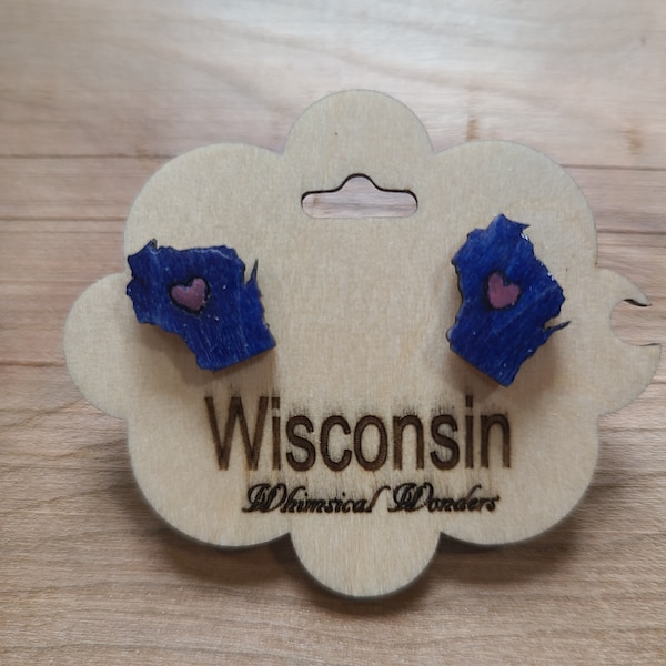 Wisconsin stud earrings