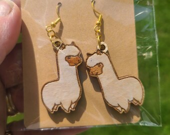 Lama earrings,Animal earrings, farm earrings, Statement earrings