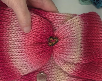 Diadema/calentador de orejas rosa