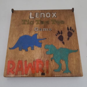 Personalized dinosaur Tic tac toe, custom Tic tac toe game
