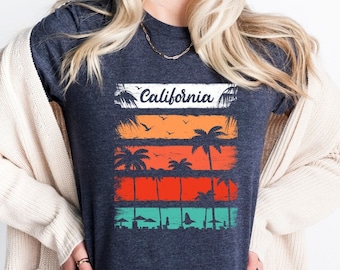 Retro California Beach T-Shirt: West Coast Travel Shirt