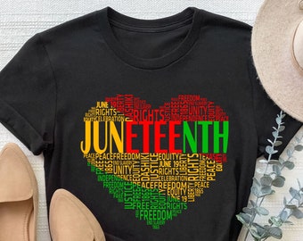 Juneteenth Heart Shirt, Juneteenth Shirt Women, Black Culture Black History, Black Lives Matter, Melanin Shirt, Black Girl, Free-ish Shirt