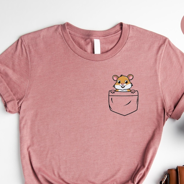 Pocket Hamster Shirt, Hamster Lover Pocket T-Shirt, Gifts for Animal Lover, Cute Hamster Pocket Shirt for Kids Youth Adult, Mothers Day Gift