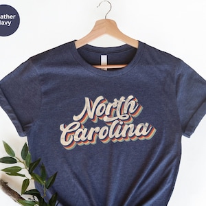 Retro North Carolina Shirt, North Carolina Tshirt, North Carolina Lover Gift, North Carolina Travel Tee, Vintage Washed Shirt, Gift for Her