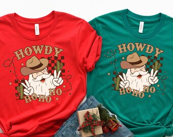 Howdy Santa Cowboy Christmas Shirt: Retro Western Holiday Tee