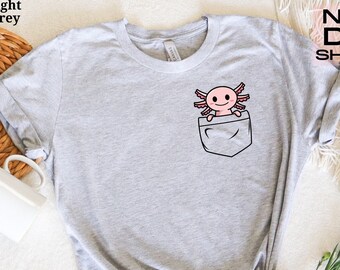 Axolotl Pocket Tee, Animal Lover Gift