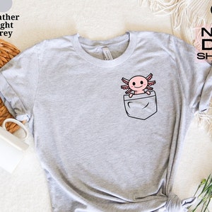 Pocket Tee, Axolotl Shirt, Animal Lover Tee, Axolotl Gifts, Pocket Axolotl T-Shirt, Axolotl Birthday Shirt, Cute Axolotl Shirt, Gift for Her