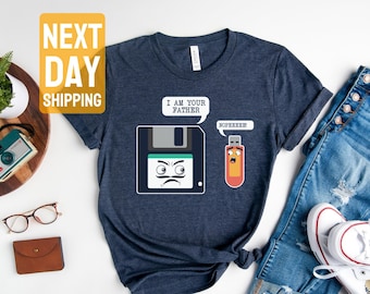 Floppy Disk USB Father Shirt: Computer Tech Geek Tee