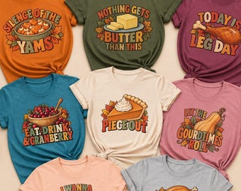 Camiseta para la cena familiar de Acción de Gracias, Camiseta con juegos de palabras de Acción de Gracias, Camisetas para grupos de comida de Acción de Gracias, Camiseta a juego de Acción de Gracias, Camiseta para primos de la familia