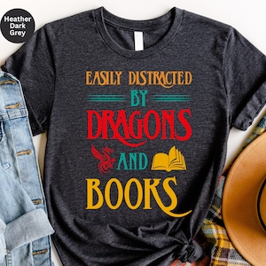 Reading Shirts, Librarian Gift, Book Lover T-shirt, Book Nerd Tee, Dragon Lover Tee, Dragon Shirt, Bookworm Shirt, Figment Shirt, Book Shirt