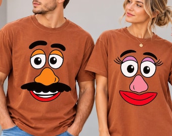 Camiseta Comfort Colors® de Mr. Potato y Mrs. Potato, linda camiseta para parejas de Acción de Gracias, camiseta personalizada para la familia en otoño, regalo divertido de Acción de Gracias