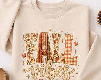Fall Vibes Sweatshirt, Cozy Autumn Shirt, Pumpkin Season Tee, Fall Leaves TShirt, Cute Fall Shirt, Thanksgiving Shirt, Fall Aesthetic Tee