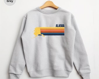 Sudadera retro de Alaska: ropa de viaje unisex