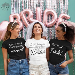 Funny Bachelorette Party Mean Girls Shirts Bridal Shower, Bridesmaid Proposal Tank Tops, Team Bride Shirt, Wedding Party Favor, Cool Bride 画像 1