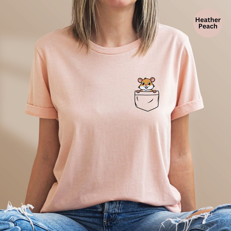 Cute Pocket Hamster T-Shirt, Animal Lover Gift image 2