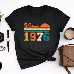 Vintage 1976 Birthday Shirt, Retro 50th Birthday Gift Tee image 11