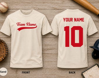 Personalized Baseball Team Shirt, Custom Team Name Jersey Tee, Matching Family Baseball Shirts, Custom Sports Team T-Shirt