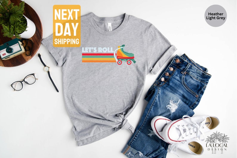 Retro Roller Skate Shirt: 80s/90s Style Summer Tee Bild 3