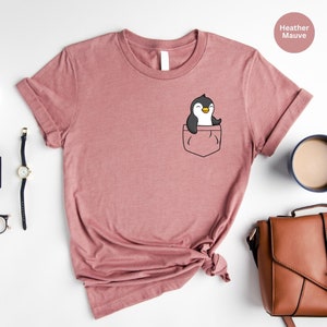 Penguin Pocket T-Shirt, Cute Animal Lover Tee image 3