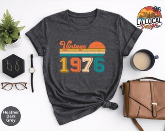 Vintage 1976 Birthday Shirt, Retro 50th Birthday Gift Tee