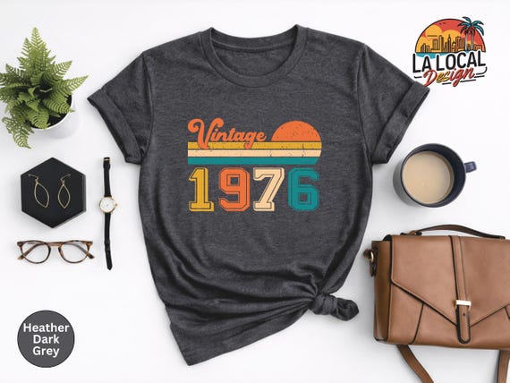 Vintage 1976 Birthday Shirt, Retro 50th Birthday Gift Tee