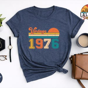 Vintage 1976 Birthday Shirt, Retro 50th Birthday Gift Tee image 10