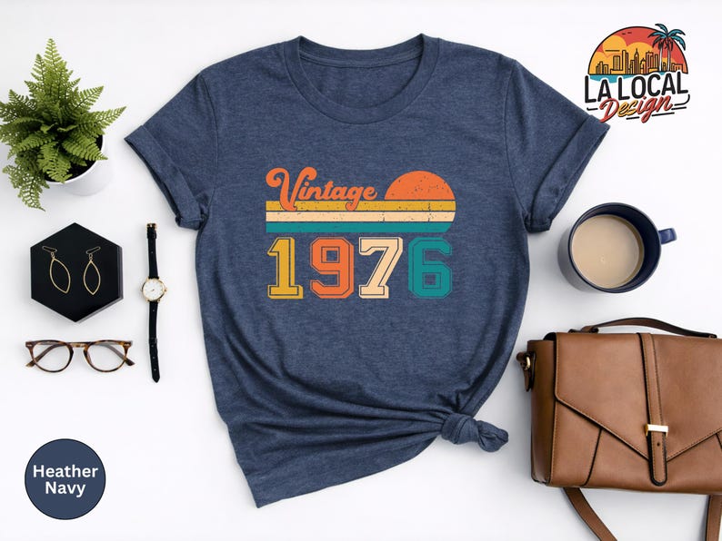 Vintage 1976 Birthday Shirt, Retro 50th Birthday Gift Tee image 10