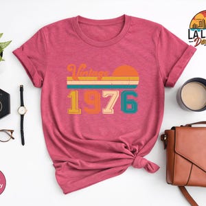 Vintage 1976 Birthday Shirt, Retro 50th Birthday Gift Tee image 7