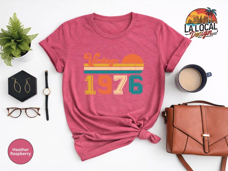 Vintage 1976 Birthday Shirt, Retro 50th Birthday Gift Tee image 7