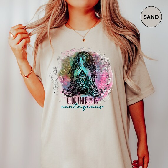 Positive Vibes Shirt, Good Energy is Contagious T-Shirt, Zen Meditate Shirt, Boho Shirt, Good Energy, Celestial Moon Shirt, Astrology Shirt