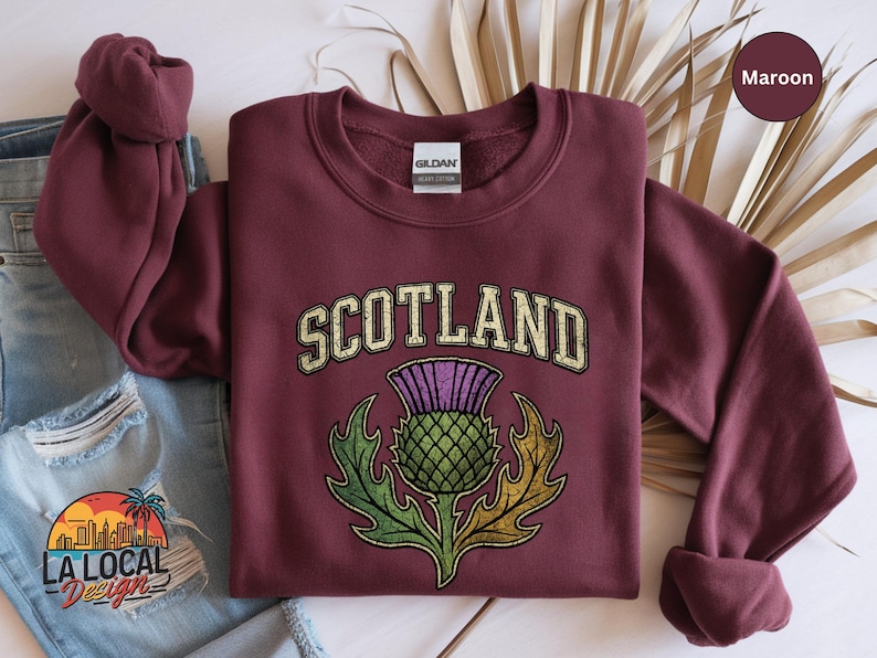Scotland Thistle Shirt, Sassenach Scottish Pride Sweatshirt, Highlands Souvenir Tee, Edinburgh Travel Gift, Vintage Scotland Vacation TShirt bild 17