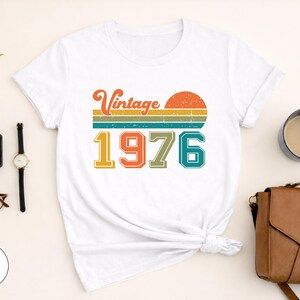 Vintage 1976 Birthday Shirt, Retro 50th Birthday Gift Tee image 12