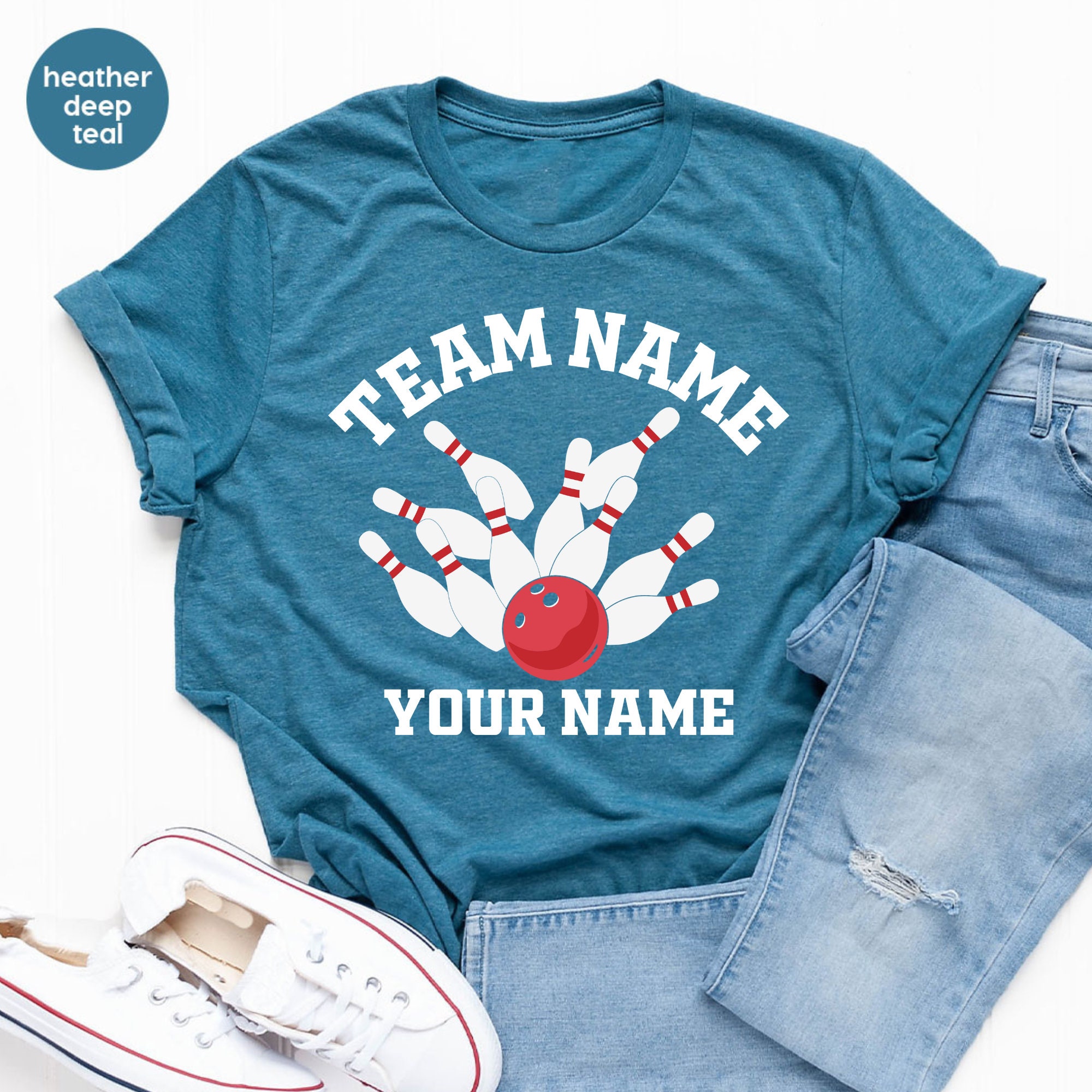 Discover Custom Bowling Shirt, Personalized Bowling Team Name Shirt, Retro Bowling T-Shirt, Bowling Squad T-Shirt
