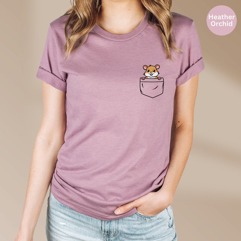 Cute Pocket Hamster T-Shirt, Animal Lover Gift image 6