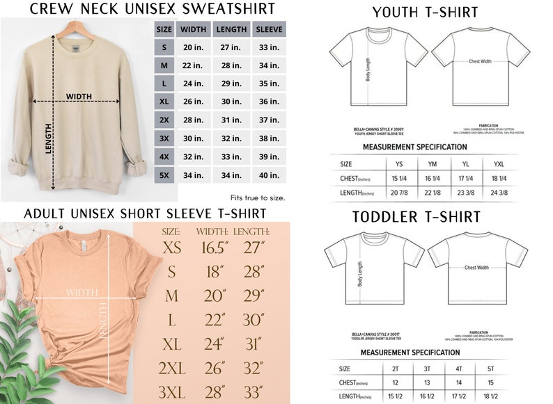 the measurements of a t - shirt for a child's size chart