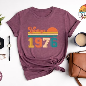 Vintage 1976 Birthday Shirt, Retro 50th Birthday Gift Tee image 8