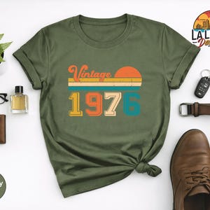 Vintage 1976 Birthday Shirt, Retro 50th Birthday Gift Tee image 13