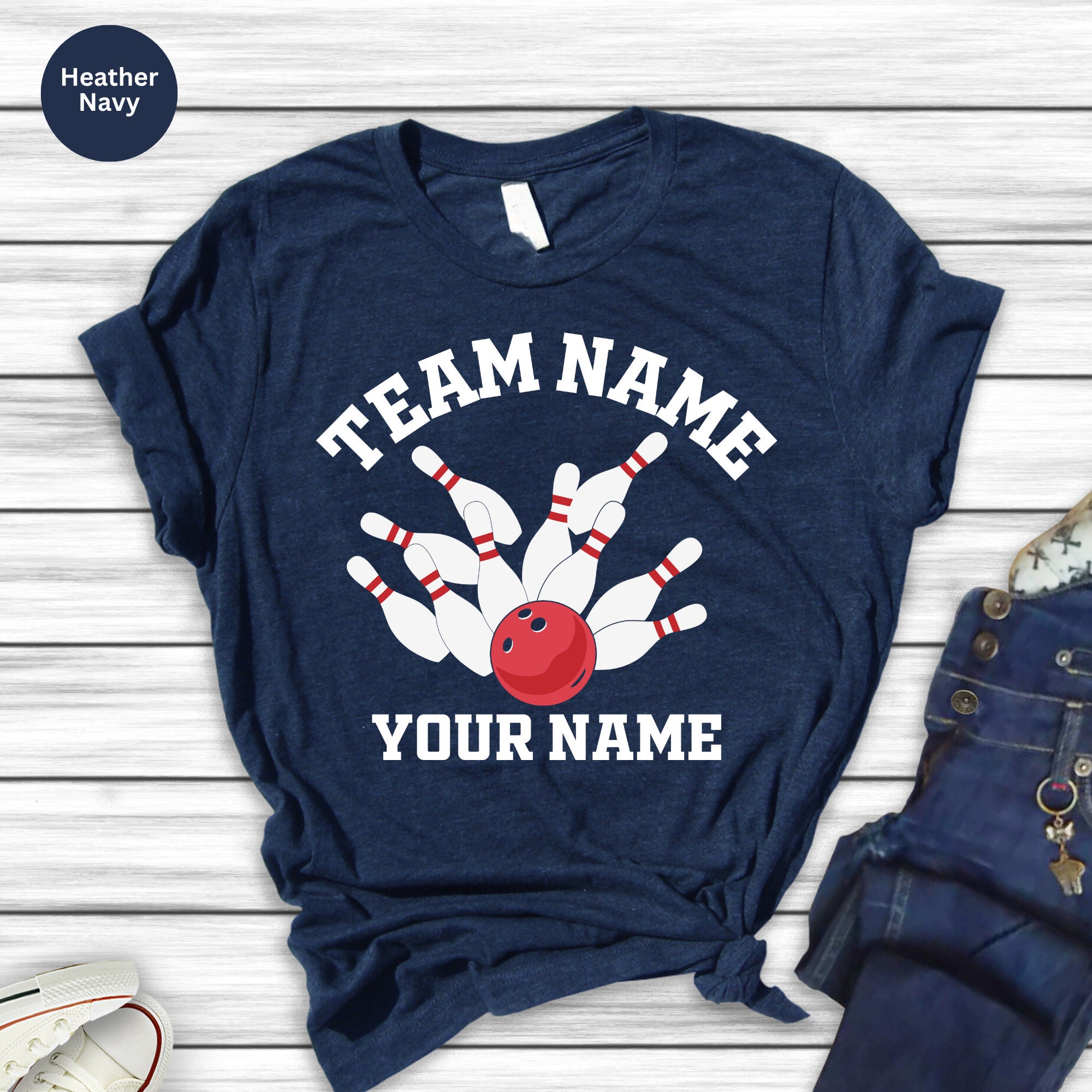 Discover Custom Bowling Shirt, Personalized Bowling Team Name Shirt, Retro Bowling T-Shirt, Bowling Squad T-Shirt