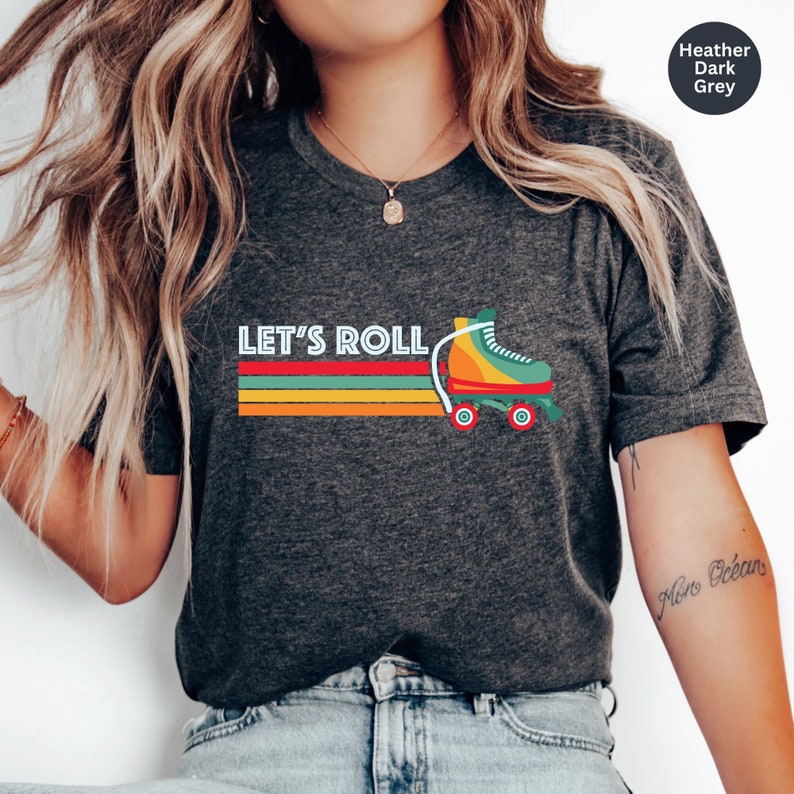 Retro Roller Skate Shirt: 80s/90s Style Summer Tee Bild 1