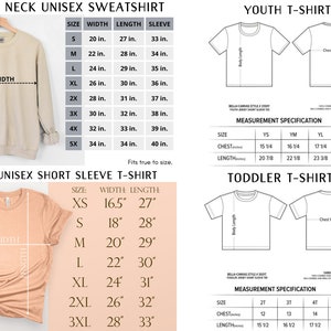 K&ouml;nnte beinhalten: Gr&ouml;&szlig;entabellen f&uuml;r Sweatshirts mit Rundhalsausschnitt, kurz&auml;rmelige T-Shirts f&uuml;r Erwachsene, T-Shirts f&uuml;r Jugendliche und Kleinkinder. Ma&szlig;e in Zoll, umgerechnet in cm. Breite, L&auml;nge und &Auml;rmell&auml;nge. Brustumfang f&uuml;r Jugend- und Kleinkinder.