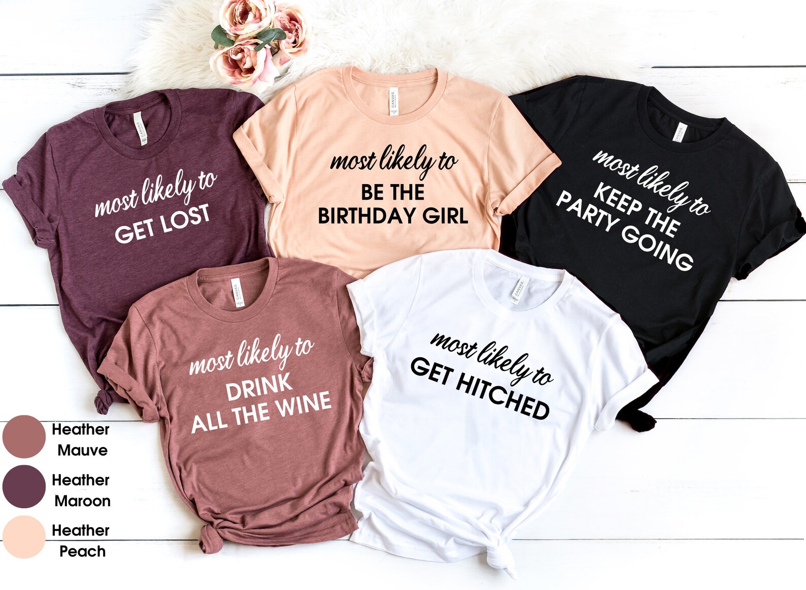 Funny Bachelorette Party Shirts Most Likely to Shirt Bridal Etsy