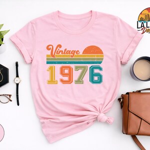 Vintage 1976 Birthday Shirt, Retro 50th Birthday Gift Tee image 6